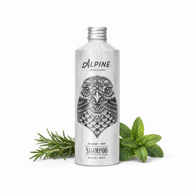 Alpine Provisions front bottle view showing rosemary and mint aroma benefit