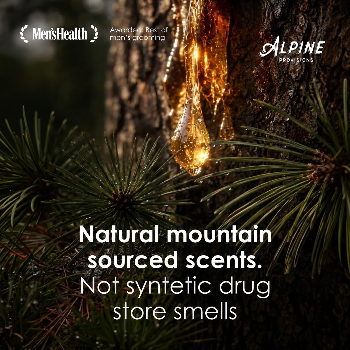 Alpine Provisions lather on loofah showing rich foam and gentle cleanse benefit
