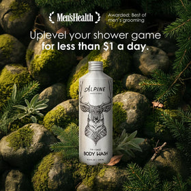 Alpine Provisions bottle held in hand to demonstrate 16.9 fl oz size and portability
