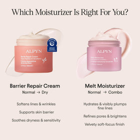 Alpyn applying cream to cheek illustrating visible calming effect