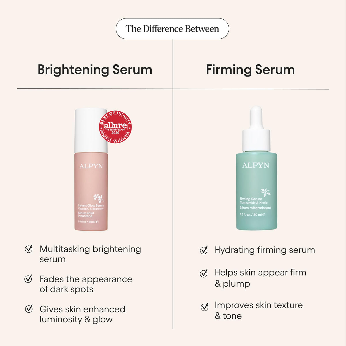 Alpyn serum on bathroom counter in routine setting encouraging daily use
