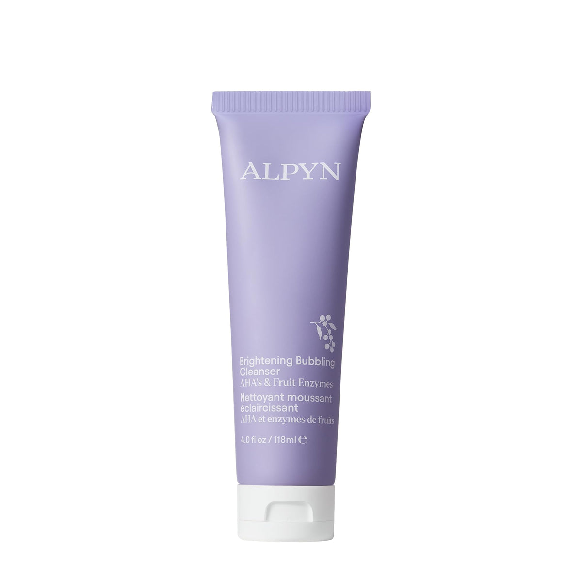 Alpyn cleanser front packaging showing product and volume benefit