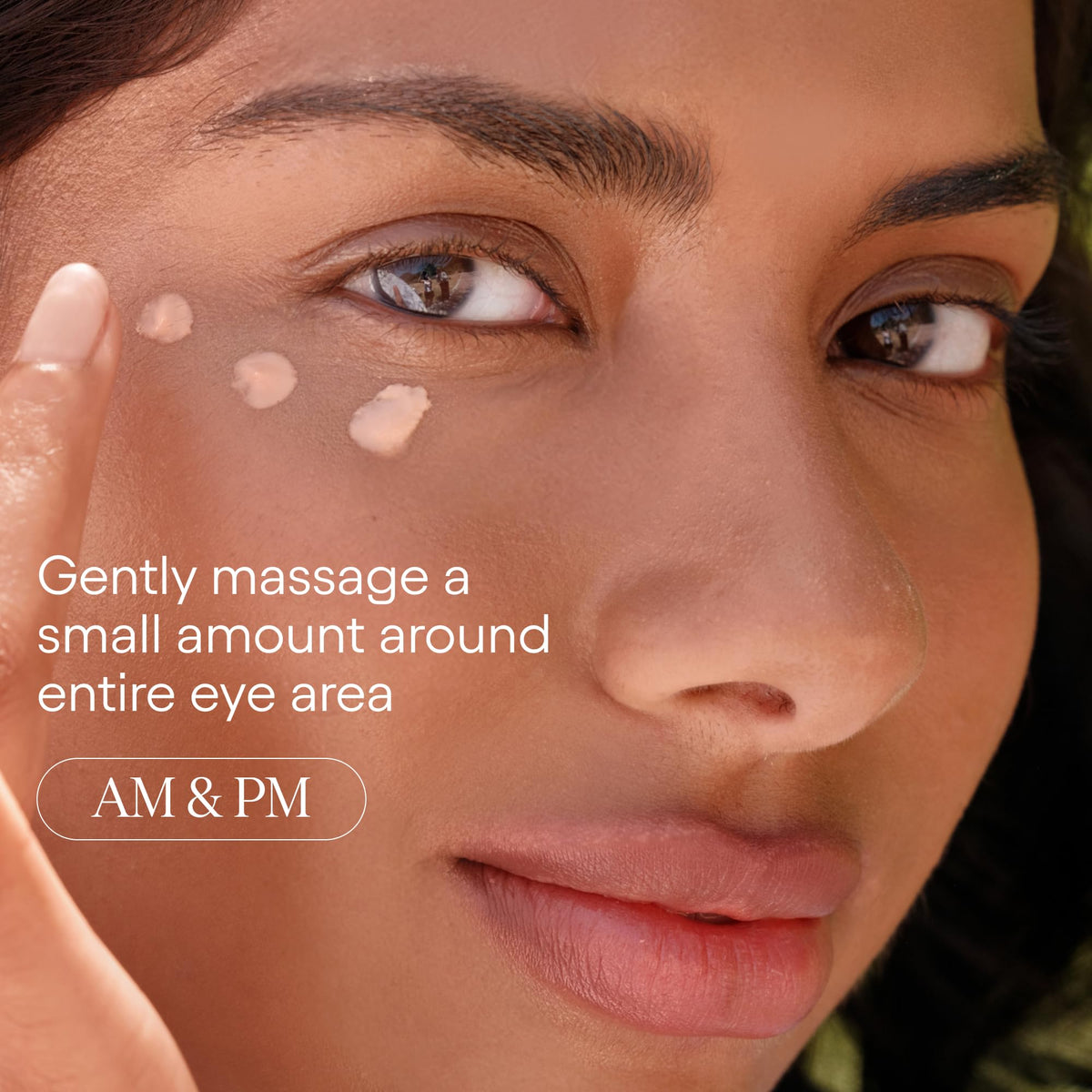 Alpyn Instant Bright Eye applied during morning routine — shows quick absorption and brightening benefit