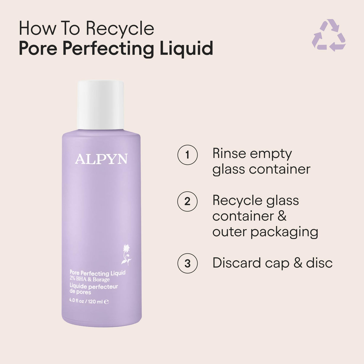 Alpyn label detail with ingredient list visible, reassures ingredient transparency benefit