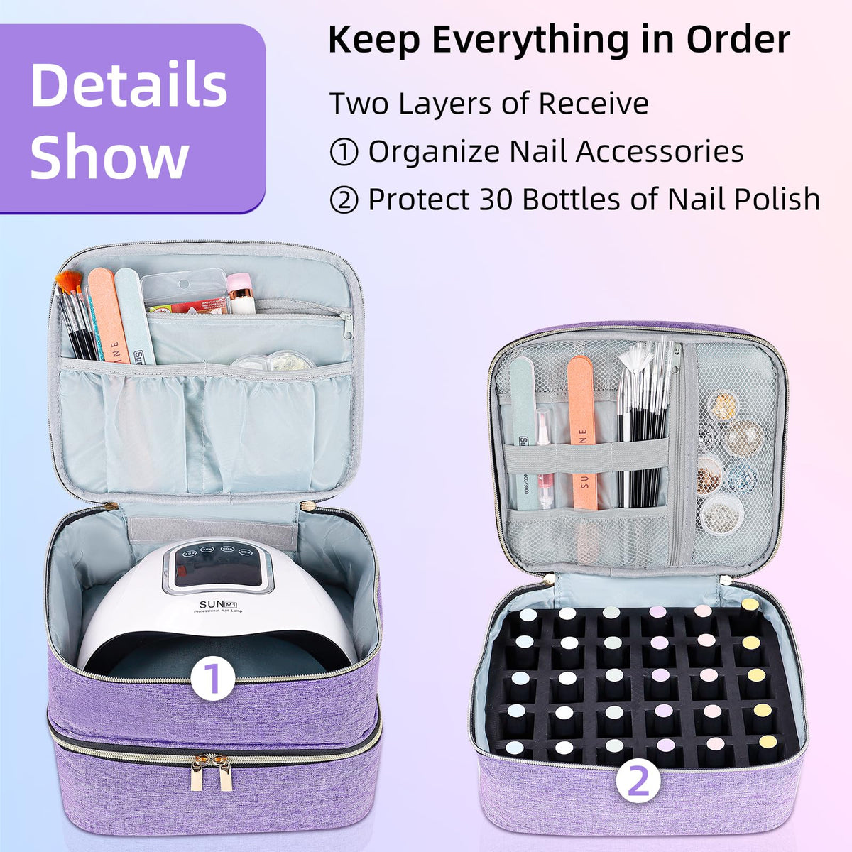ALSLEA detachable divider and pockets organizing files and brushes for neat storage