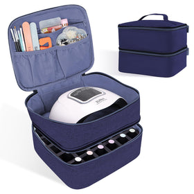 ALSLEA front view of closed blue case showing compact portability and protection