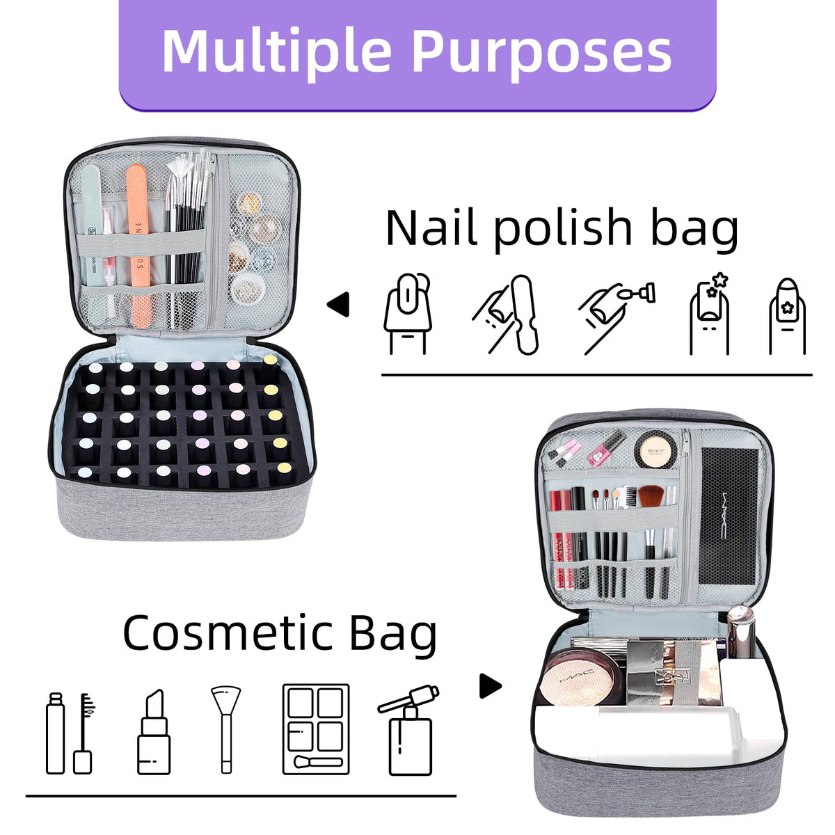 ALSLEA lifestyle travel scene showing case packed for a mobile nail appointment on-the-go