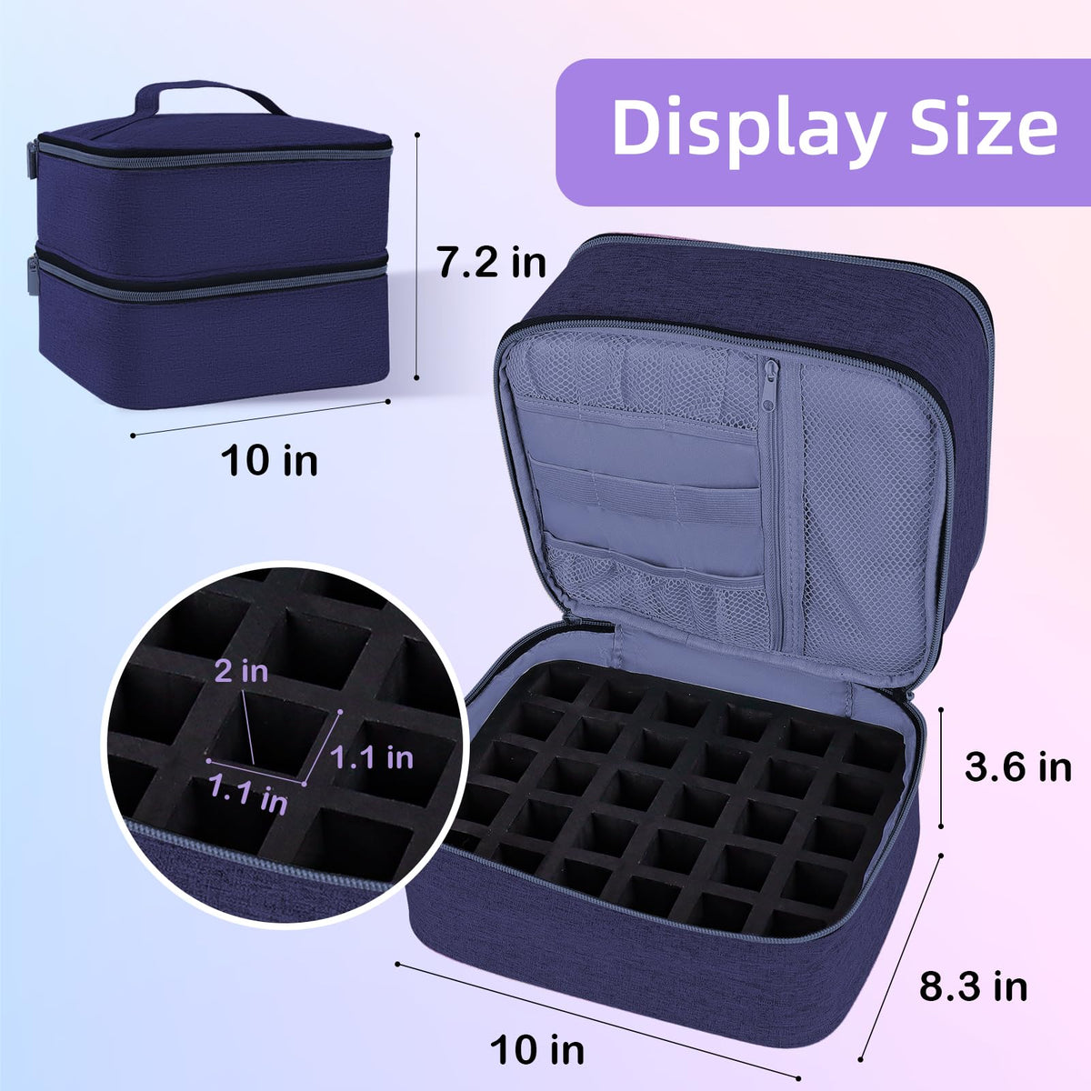 ALSLEA case beside hand for scale demonstrating compact travel size