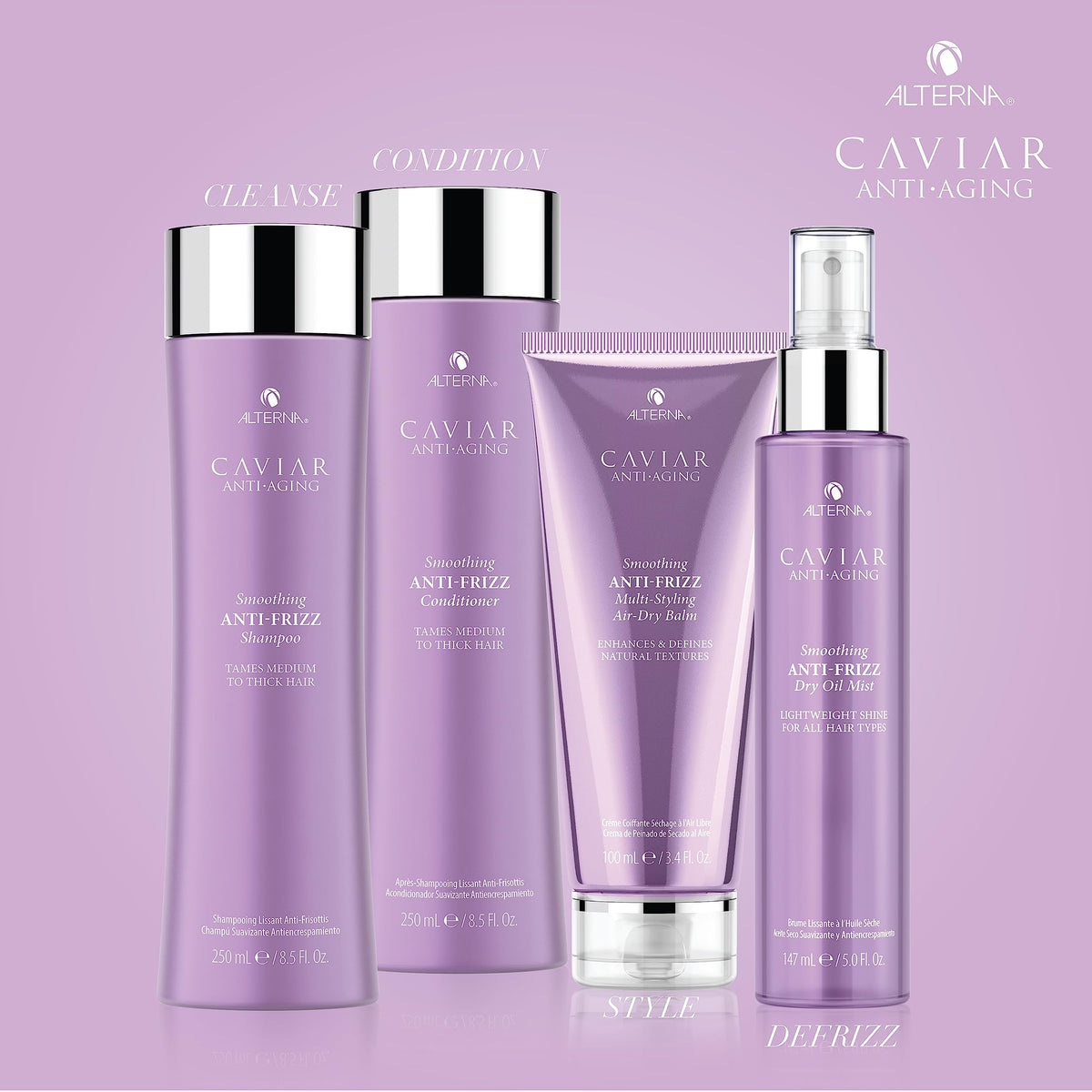Alterna label close-up listing caviar extract and Climate Shield Complex benefits
