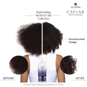 Alterna CAVIAR bottle label detail showing ingredients and product information clearly