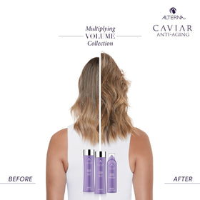 Alterna CAVIAR conditioner in shower demonstrating easy application benefit