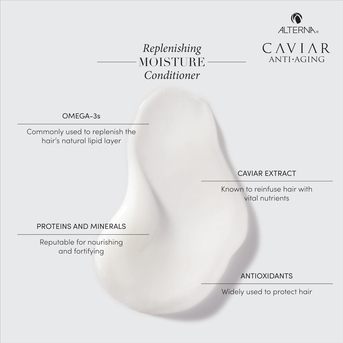 Alterna creamy conditioner texture close-up for nourishing moisture