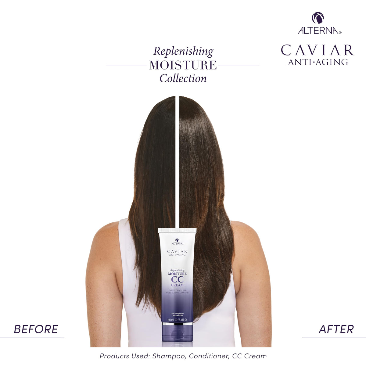 Alterna CAVIAR in-hand size scale demonstrating travel-friendly volume and portability