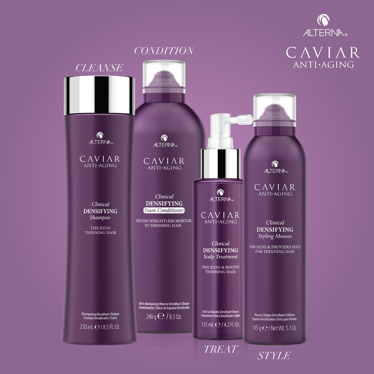 Alterna CAVIAR on bathroom shelf lifestyle scene conveying luxury care