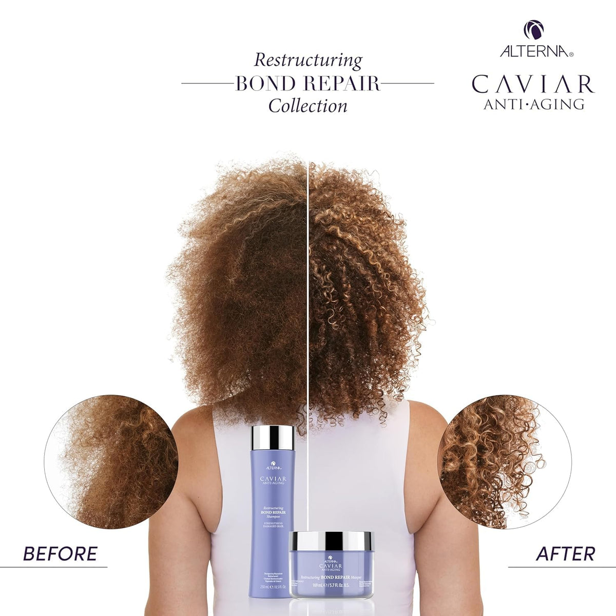 Alterna after-treatment hair showing restored shine and improved manageability