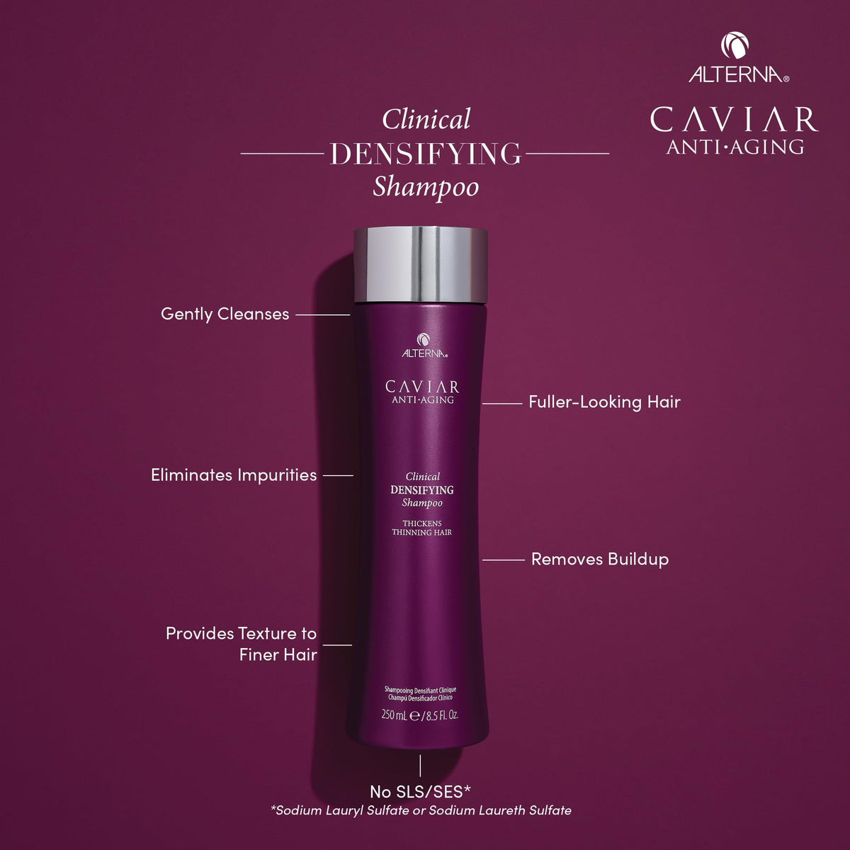 Alterna CAVIAR pump close-up showing shampoo texture and gentle cleanse