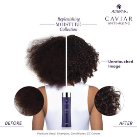Alterna shampoo styled in bathroom setting suggesting luxury routine