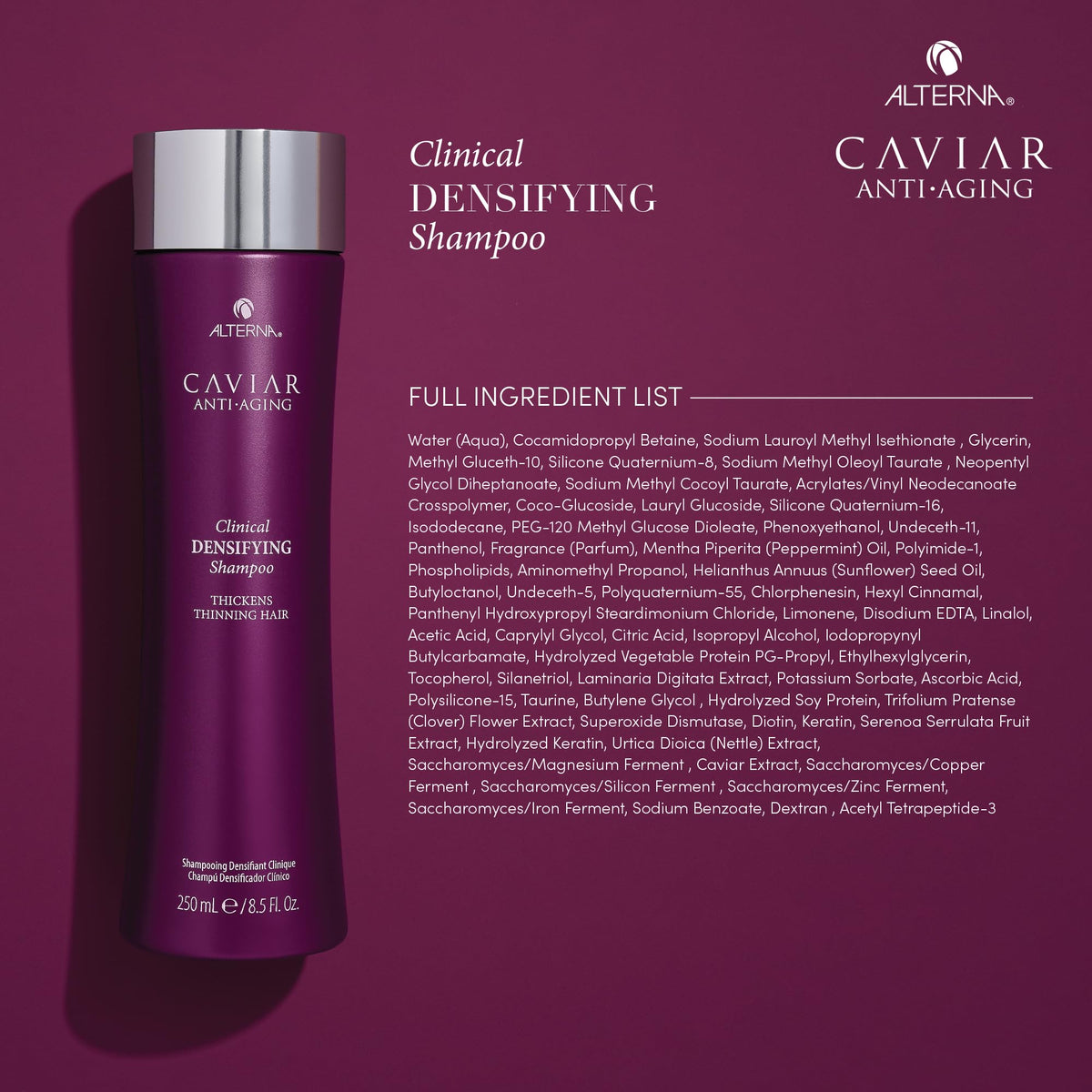 Alterna CAVIAR with fine hair comparison showing fuller-looking results