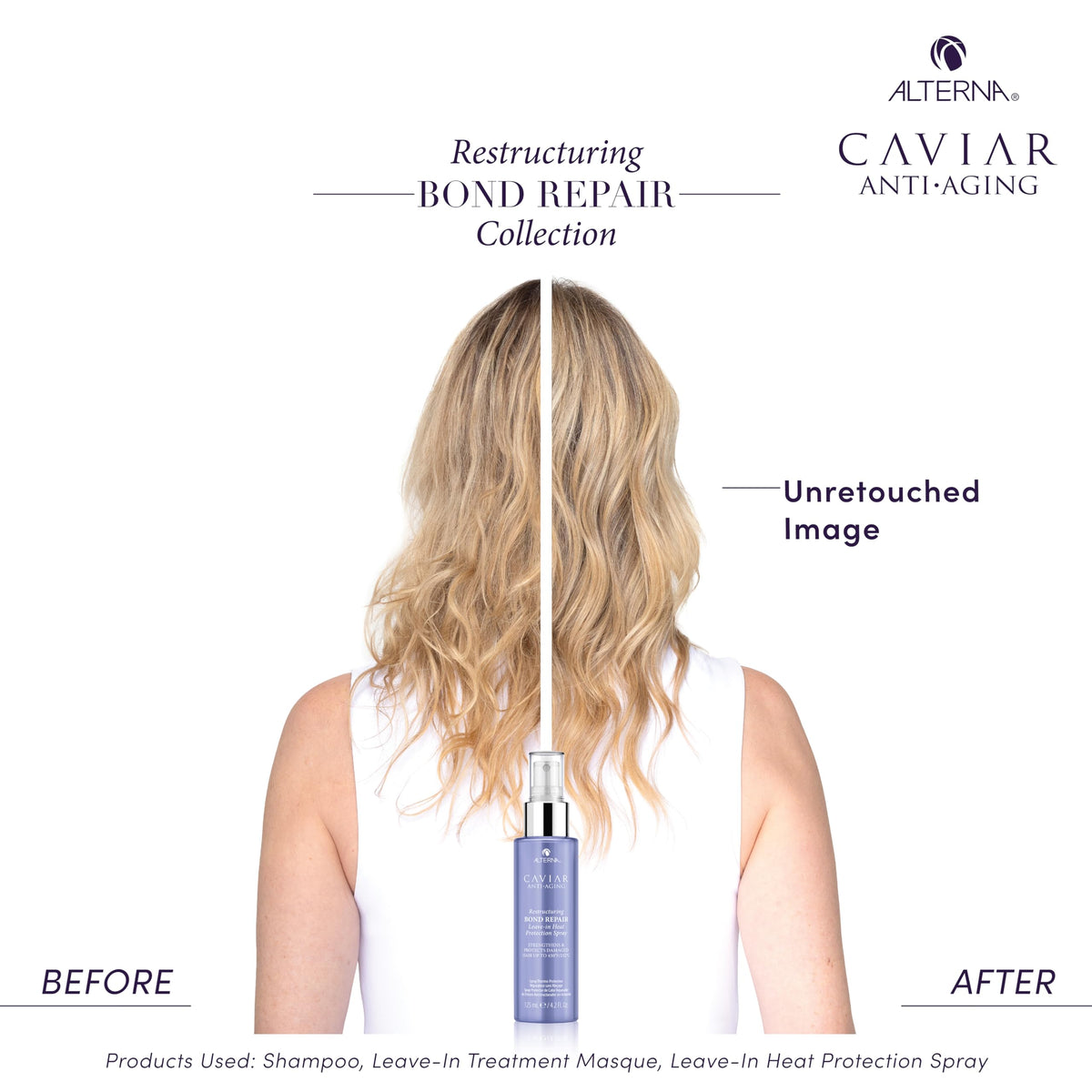 Alterna being used during blow-dry showing heat protection and smoother finish