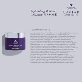 Alterna Caviar label close-up showing Marine Moisture Complex ingredients