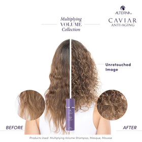 Alterna before and after hair comparison showing increased body