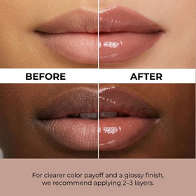 alternativestereo closeup of lips wearing No.5 Cacao showing rich color and shine