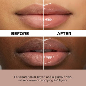 alternativestereo texture syrupy drop close-up highlighting non-sticky gloss benefit
