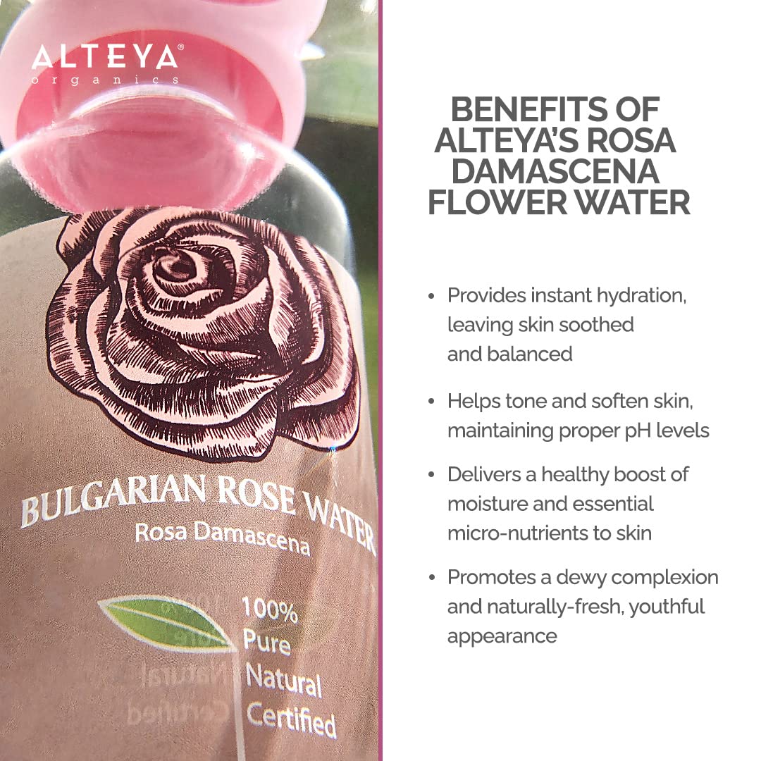 Alteya Organics misting hair to refresh curls and add light moisture