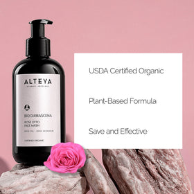 Alteya Organics product label listing organic Bulgarian rose ingredients