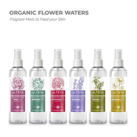 Alteya Organics bottle on bathroom vanity for daily refresh benefit