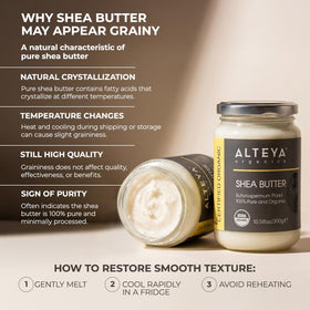 Alteya Organics close-up texture of creamy shea butter for rich hydration