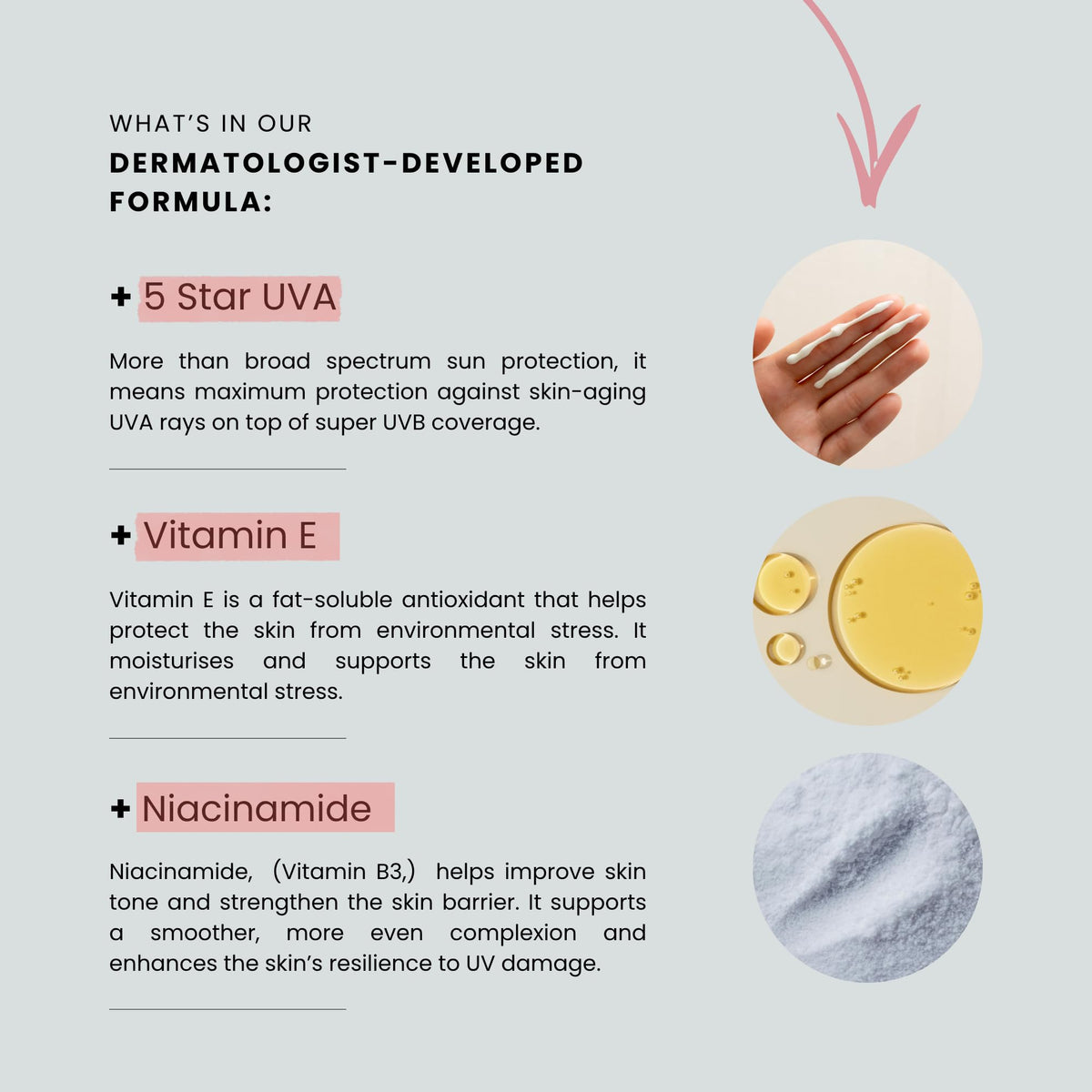 Altruist texture fluid swatch on hand highlighting lightweight absorption and finish
