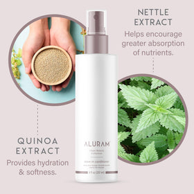 ALURAM 8 fl oz size in hand illustrating portable, travel-friendly bottle