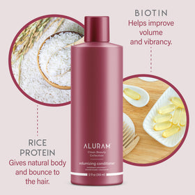 ALURAM conditioner applied to mid-lengths in shower for hydration