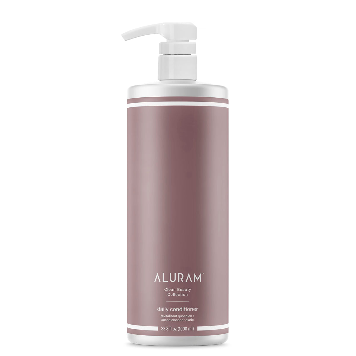 ALURAM front bottle view showing clean-hydration conditioning benefits