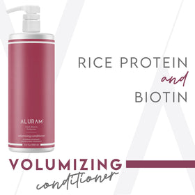 ALURAM creamy conditioner texture pouring, demonstrates weightless moisture and spreadability