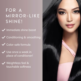 ALURAM cream on hair strand highlighting glossy finish and smoothing