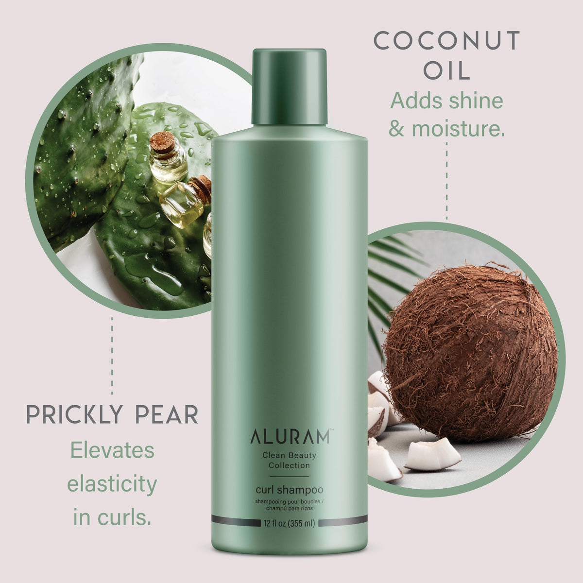 ALURAM bottle in hand to show 12 fl oz size and travel-friendly scale