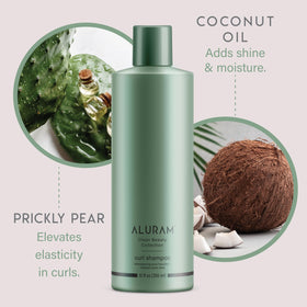 ALURAM bottle in hand to show 12 fl oz size and travel-friendly scale