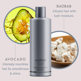ALURAM baobab and avocado oils detail conveying nourishment and shine