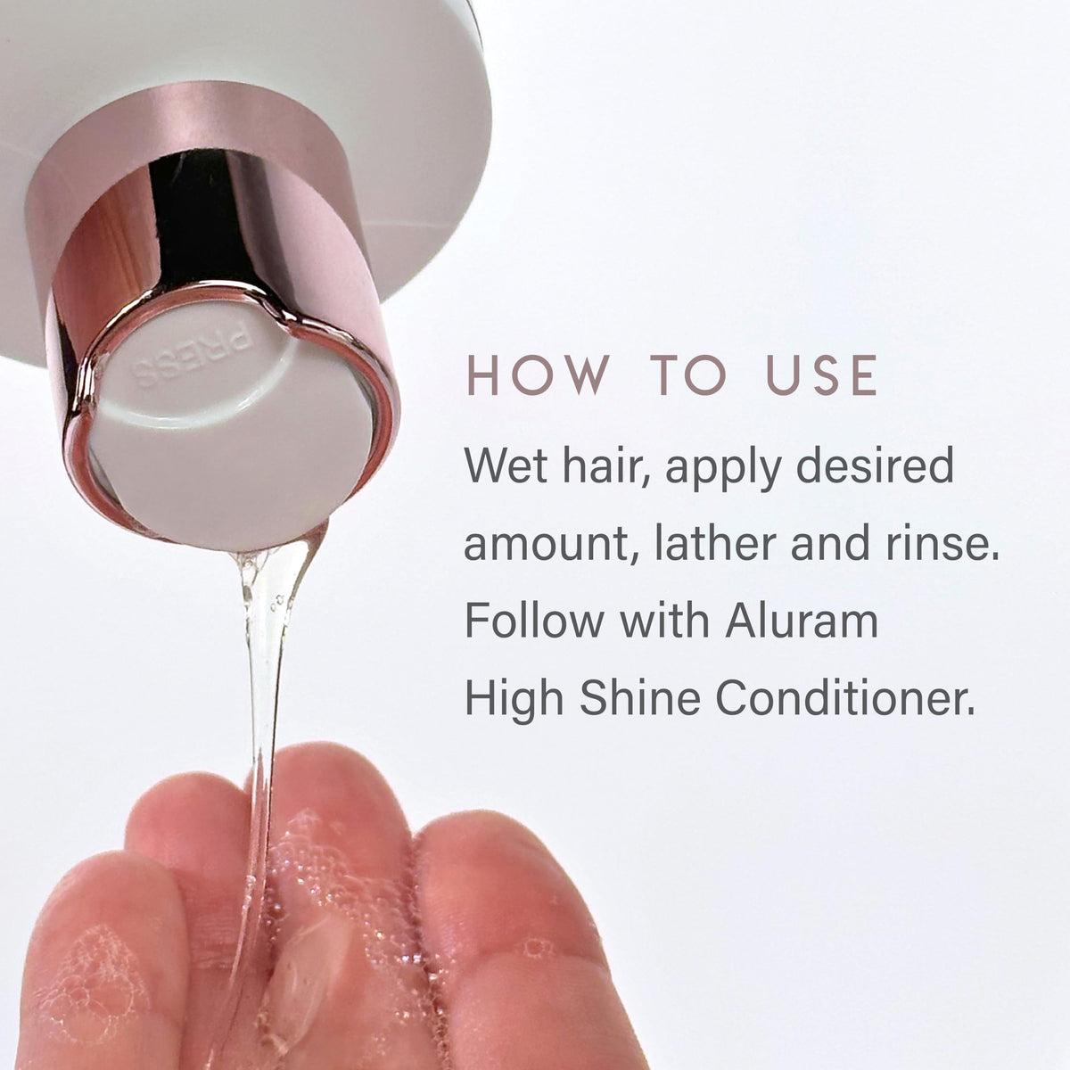 ALURAM pracaxi oil ingredient bottle emphasizing smoothing and shine boost