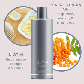 ALURAM coconut and sea buckthorn ingredients highlighting nourishment