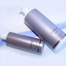 ALURAM label close-up highlighting ingredients and clean-beauty benefits