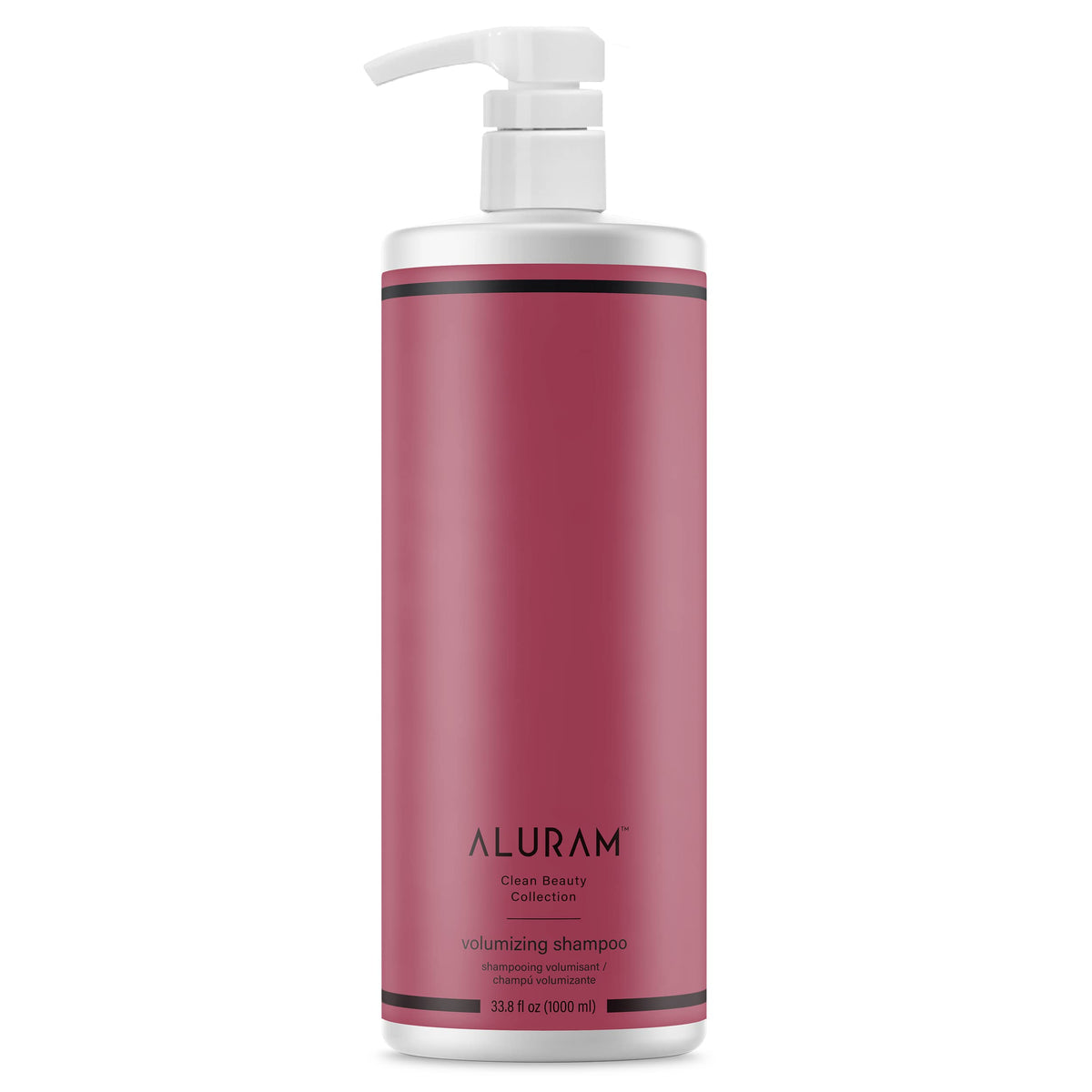 ALURAM front bottle showing label and full-size packaging benefit: clear product identity