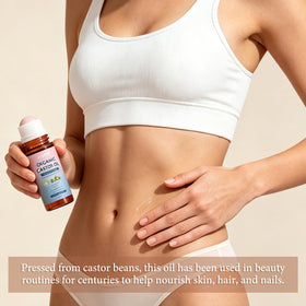Alveria bottle label detail showing clean ingredients and sustainable packaging benefit