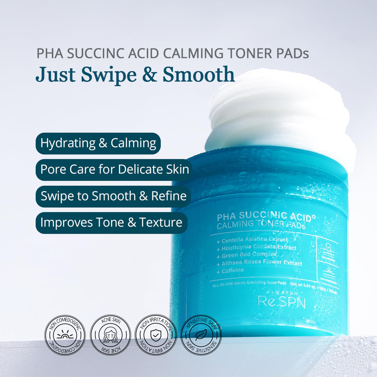 AlwayNu Re.SPN textured pad closeup highlighting gentle exfoliation