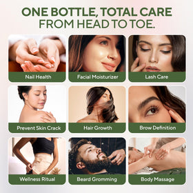 AMAAROIL oil texture pouring from bottle demonstrating thick moisturizing feel