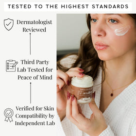 Amallow applying moisturizer on hand showing visible softening and hydration effect