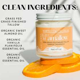 Amallow close-up of tallow texture highlighting rich, nourishing lipids
