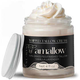 Amallow jar front label showing vanilla lavender scent and benefits